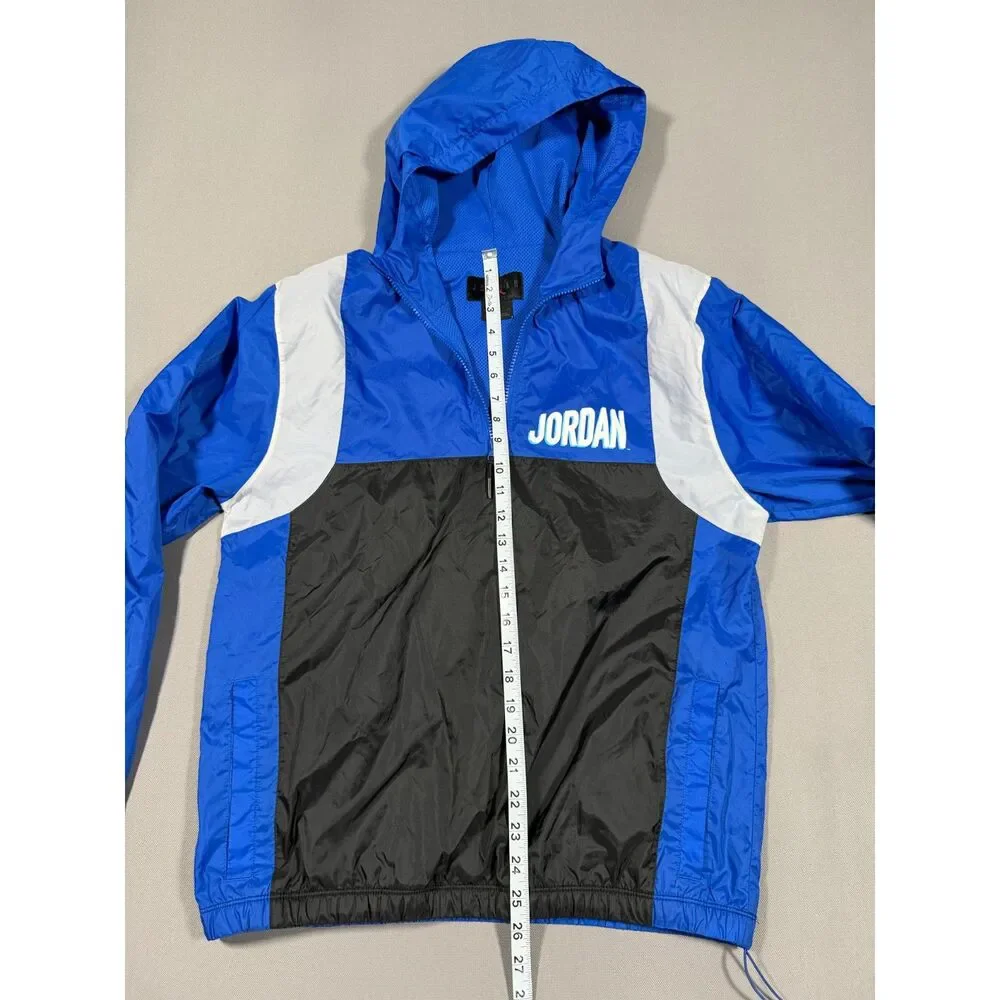 Nike Air Jordan Flight Club Half Zip Windbreaker Jacket Blue Black Mens Small S